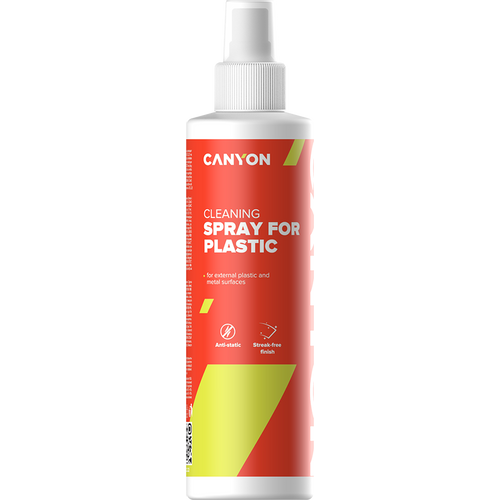 CANYON Plastic Cleaning Spray for external plastic and metal surfaces of computers, telephones, fax machines and other office equipment, 250ml, 58x58x195mm, 0.277kg slika 1