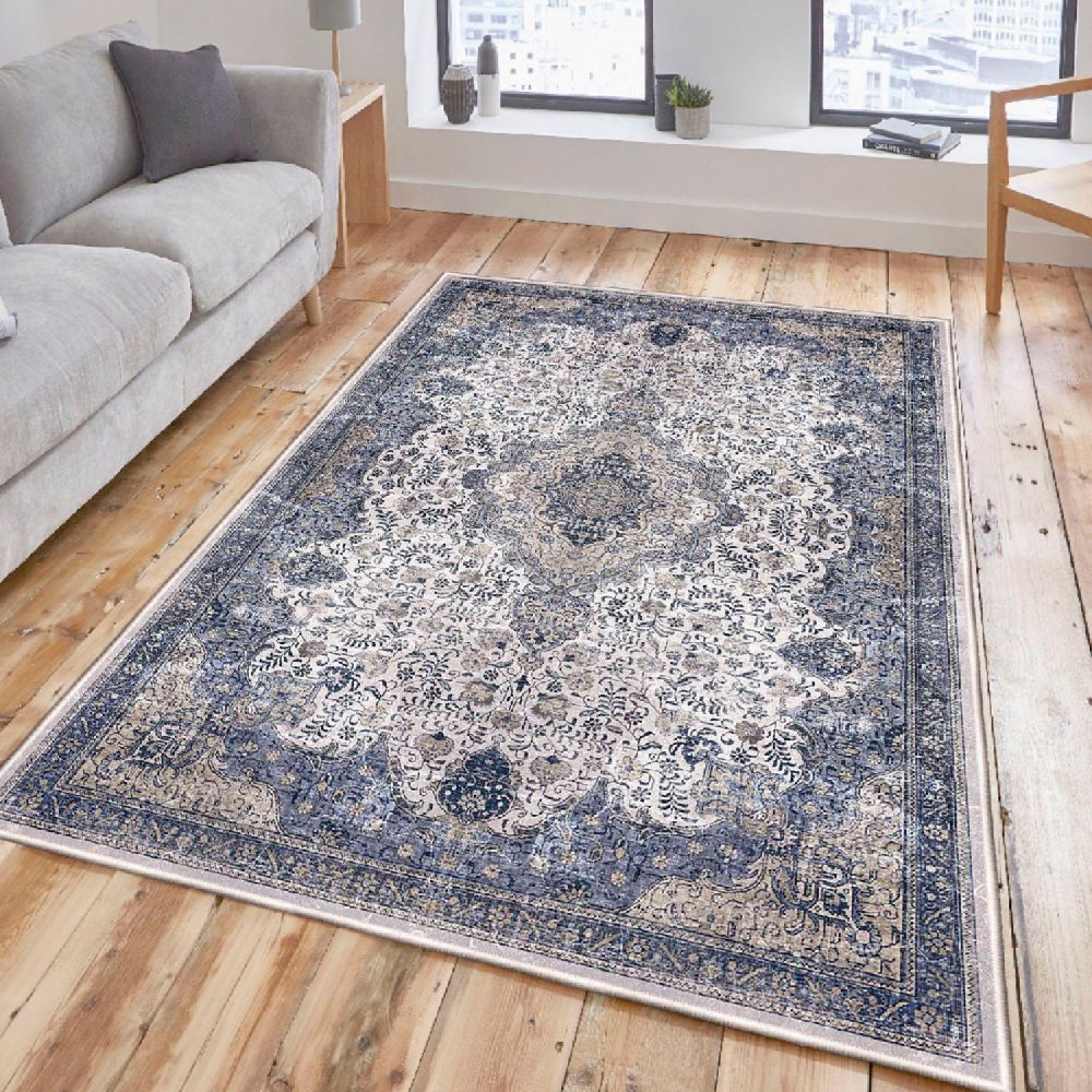 Elegantni Tepih WOOSONIL066 u Krem, Sivoj i Bež Boji (160 x 230 cm) slika 1