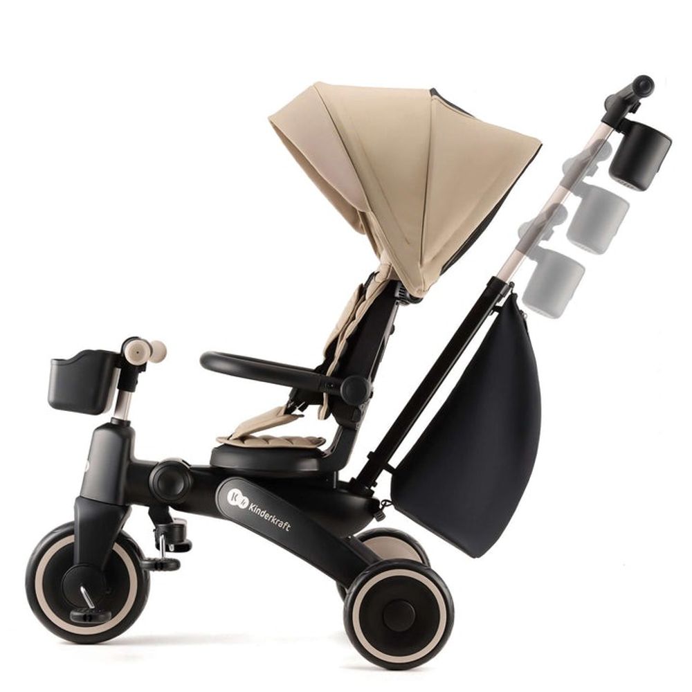 Kinderkraft Sklopivi rotirajući tricikl 5U1 Jazz 2, Beige slika 6