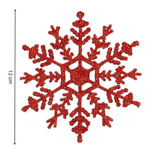 Springos set božićnih ukrasa “Snježne pahulje”, 12 cm, 3 kom, crvene slika 9