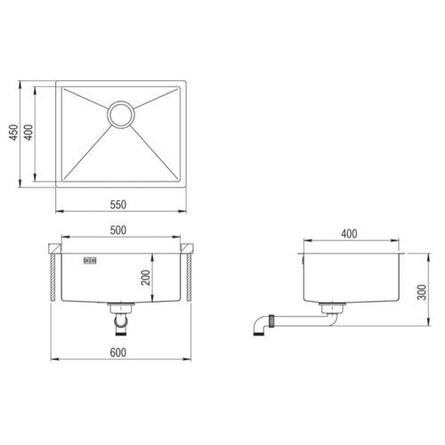 Sudoper Helika Dera 100 L-T Graphite slika 2