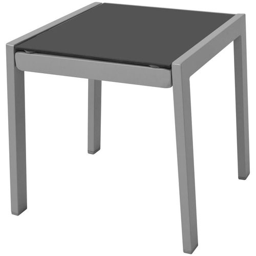 Ležaljka za sunčanje sa stolom aluminijum crna slika 4