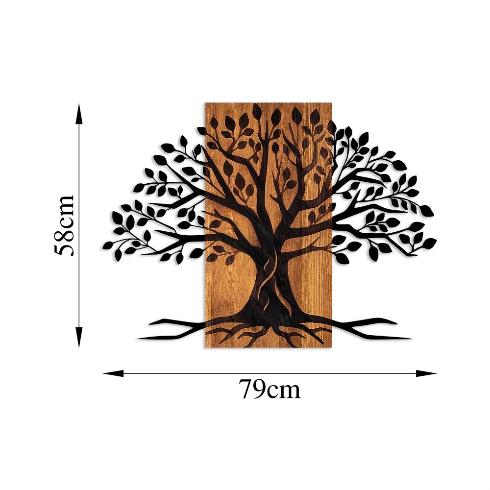 Dekorativni Drveni Zidni Ukras 'Willow - 382 Walnut' u Crnoj Boji slika 6