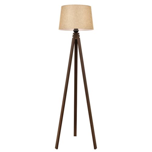 Podna Lampa LM-65214-1E u Boji Oraha sa Krem Svetlosnim Kupolom slika 1