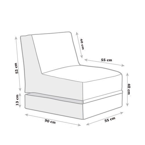 Siesta Sofa Bed Pouf - Roze Vrt Bean Bag slika 5