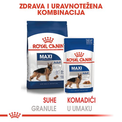 ROYAL CANIN SHN Maxi adult vrećice za pse, potpuna hrana za odrasle pse velikih pasmina (od 26 do 44 kg, od 15 mjeseci do 8 godina starosti, 10x140g slika 3