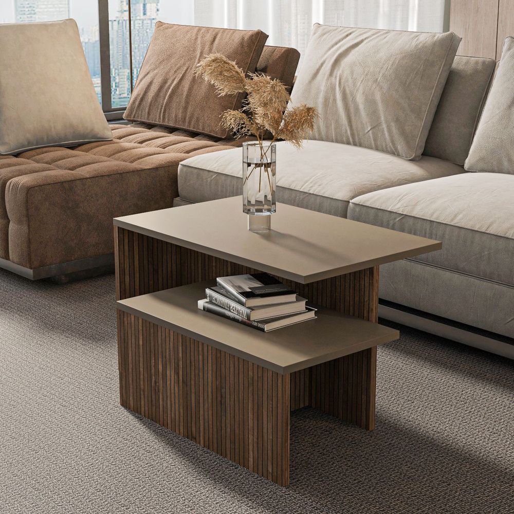 Nesting Table Twins - Taupe i Hrast (2 Komada) slika 2
