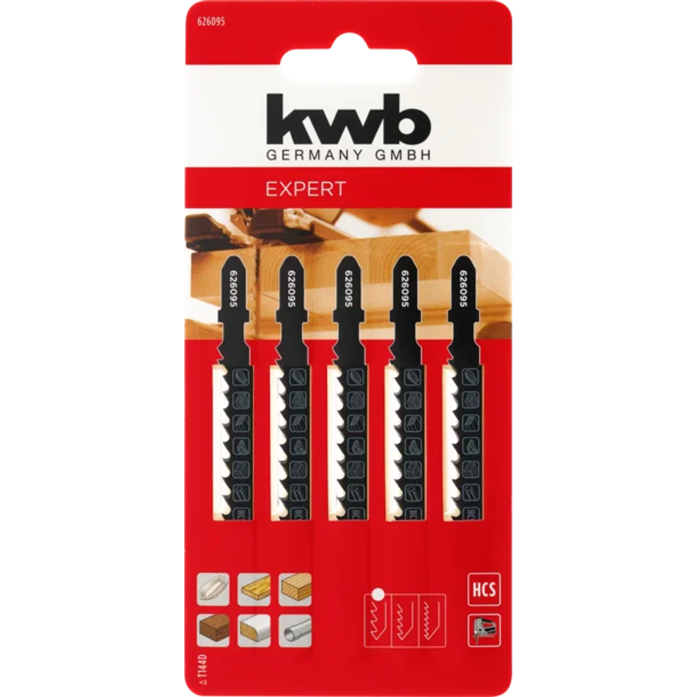 KWB list za ubodnu pilu l - 100 mm, grubi, za tvrdo drvo, 5 kom slika 2