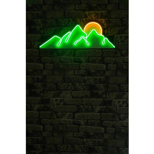 Wallity Ukrasna plastična LED rasvjeta, Mountain - Green, Yellow slika 9