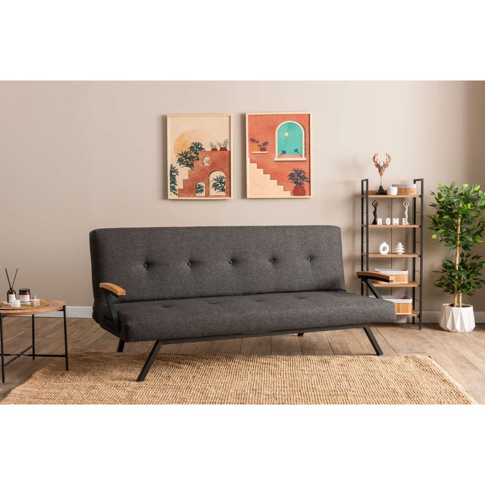 Sofa na razvlačenje Zven - Tamno siva slika 1