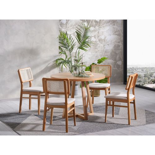 Puffy - Natural Natural Dining Table & Chairs Set (4 Pieces) slika 2