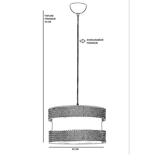 Vegas Tekli Rattan Sarkıt Rattan Chandelier slika 4