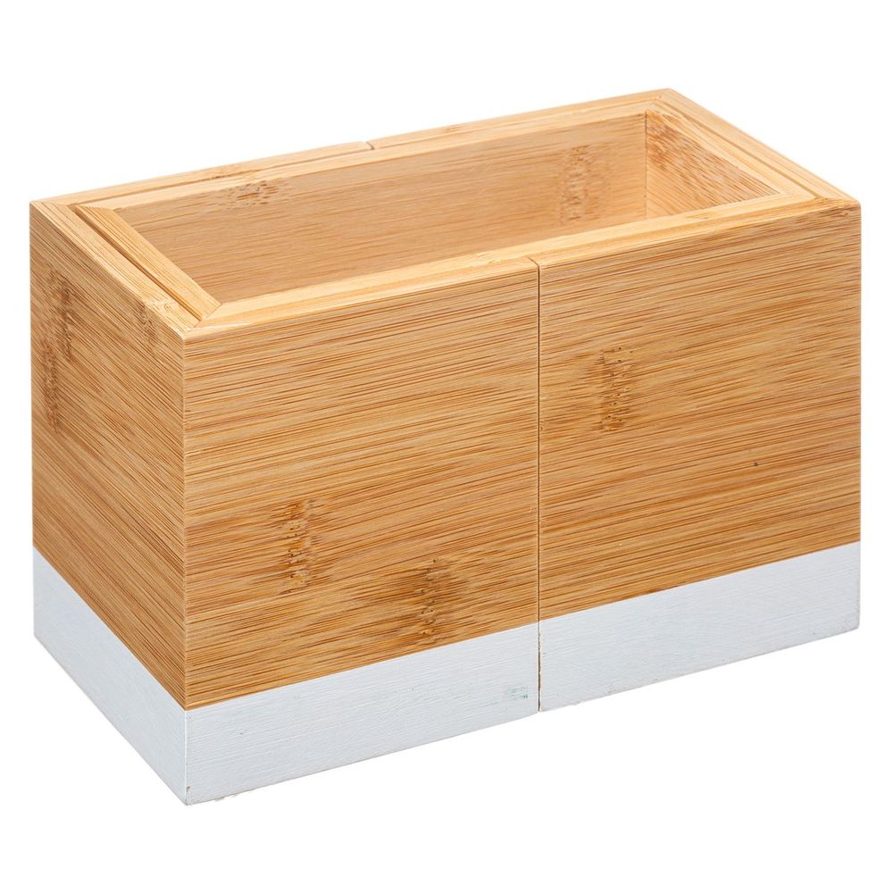 Five produživi držač kuhinjskog pribora modern 18x10x12cm bambus bijeli slika 2