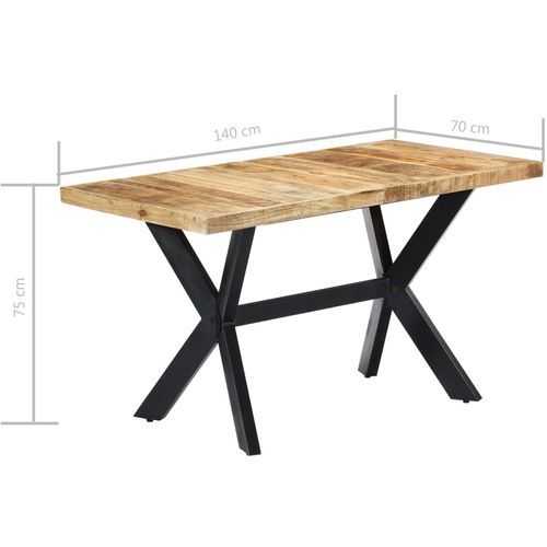 Blagovaonski stol od masivnog grubog drva manga 140x70x75 cm slika 15