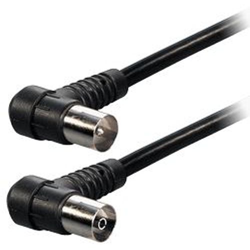 Transmedia 1,5m Cable IEC-plug right angle 9,5 mm - IEC-jack right angle 9,5 mm, BLK slika 1