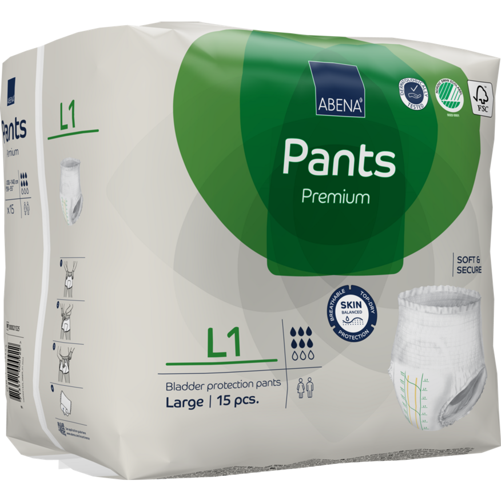 Abena Pants Premium pelene-gaćice za inkontinenciju L1  15kom  100-140 cm slika 5