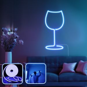 Opviq Dekorativna zidna led rasvjeta Wine Glass - Medium - Blue