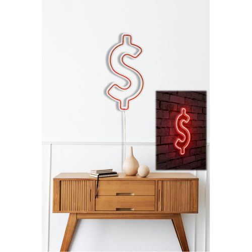 Wallity Ukrasna plastična LED rasvjeta, Dollar Sign - Red slika 2