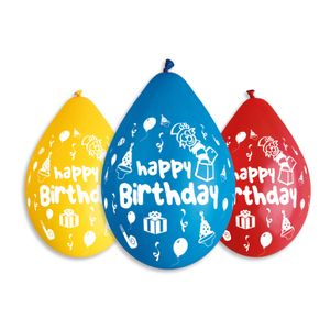 GS110-P097W Balon Happy Birthday 30cm, 5kom