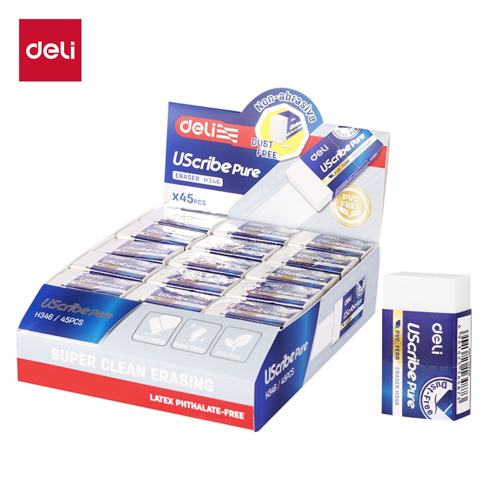 GUMICA DELI USCRIBE PURE - EKO PVC BEZ OPILJAKA 40x23x13mm BELA EH346 slika 1
