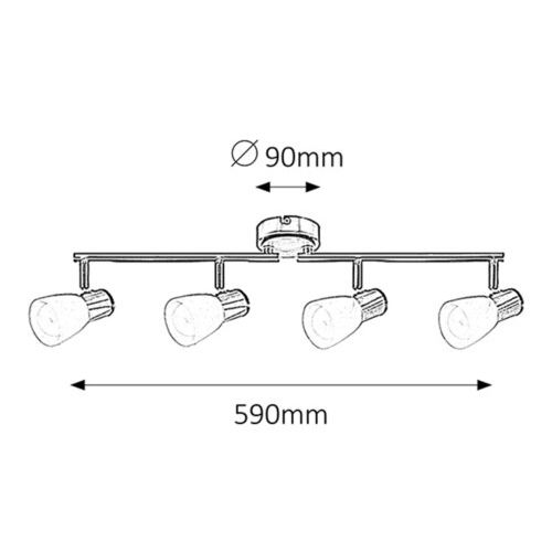 Rabalux Gavin spot E14 4x40W s.hrom, beech Spot rasveta slika 3