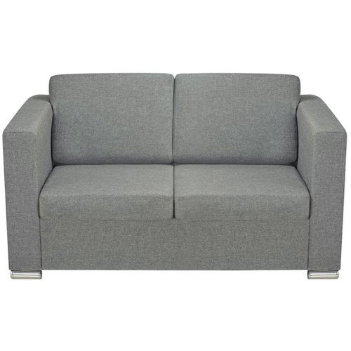 Dvodijelni set sofa od tkanine svijetlosivi slika 10