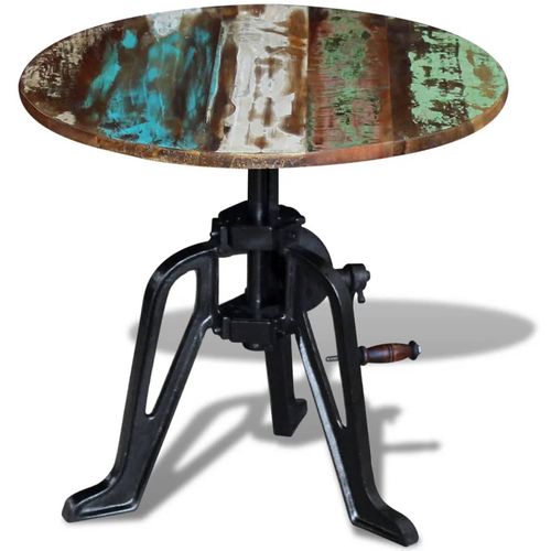 Bočni stolić 60 x (42-63) cm obnovljeno drvo i lijevano željezo slika 37