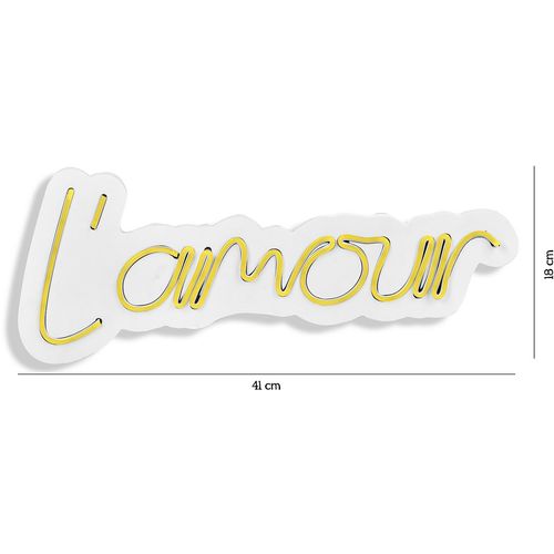 Wallity Ukrasna plastična LED rasvjeta, L'amour - Yellow slika 7