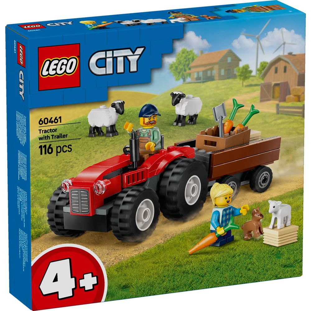 LEGO 60461 Crveni traktor sa prikolicom i ovcama slika 1