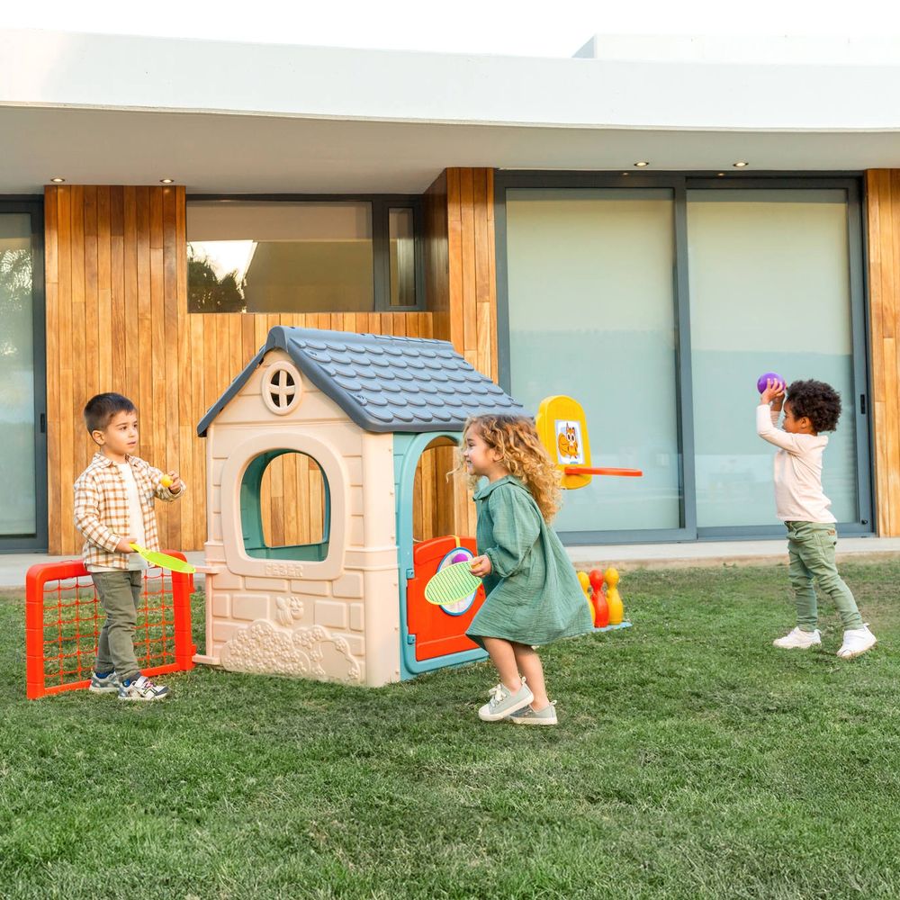 Feber Activity House – ležerna višenamjenska kućica za igru 6 u 1 s uključenim igrama slika 7