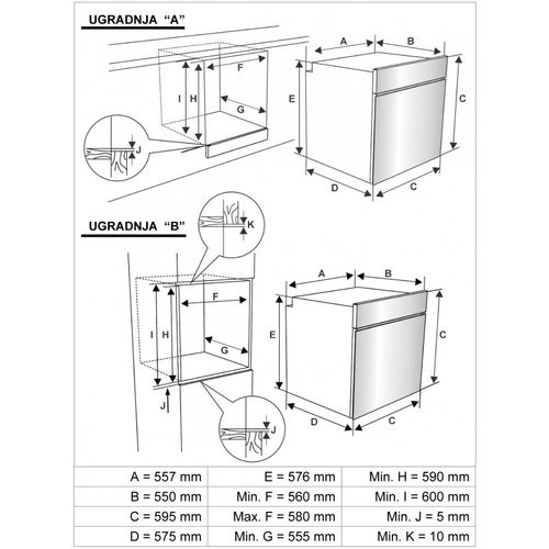 Končar UPO 654 IV Ugradna rerna, Ventilatorska slika 2