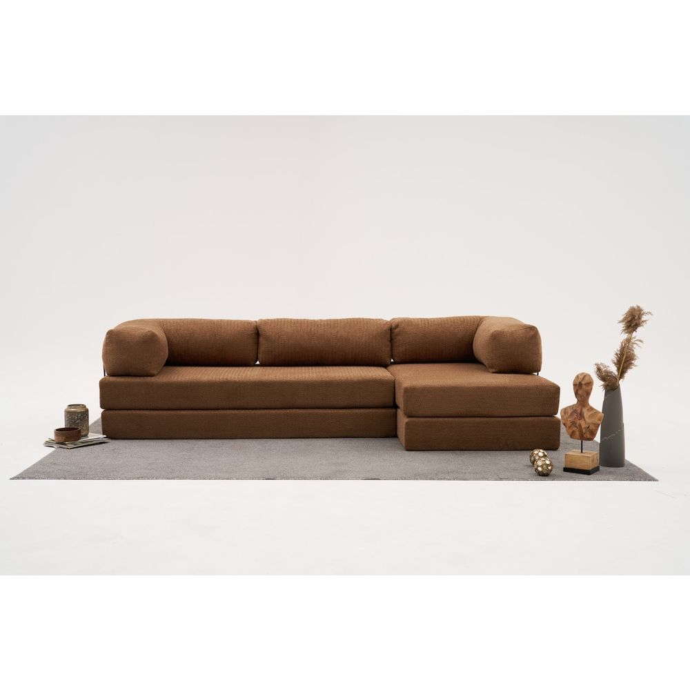 Udobna - Smeđa Ugaona Sofa slika 1