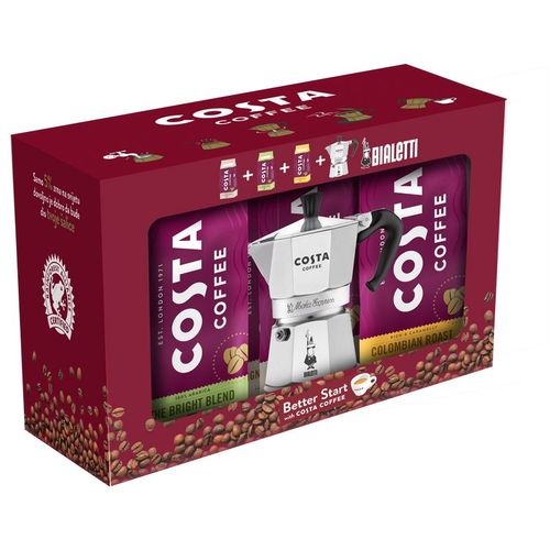 Costa Coffee Gift pack Bialetti moka + 3x200g mljevena kava slika 1