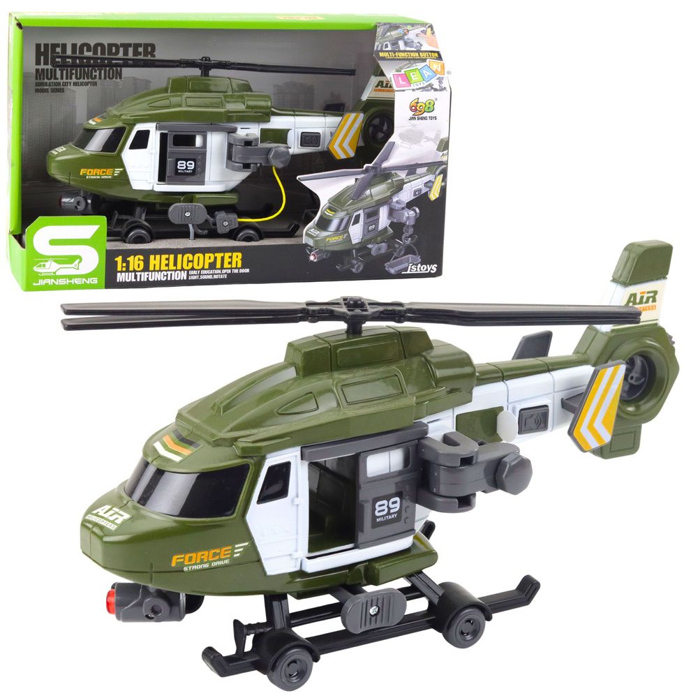 Svjetla i zvukovi nosila za kuke vojnog helikoptera, kaki 1:16 slika 1