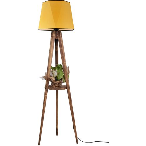 Sehbalı tripod lambader yanık altıgen hardal abajurlu Mustard Floor Lamp slika 2