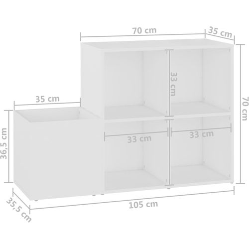 Ormarić za cipele bijeli 105 x 35,5 x 70 cm od iverice slika 17