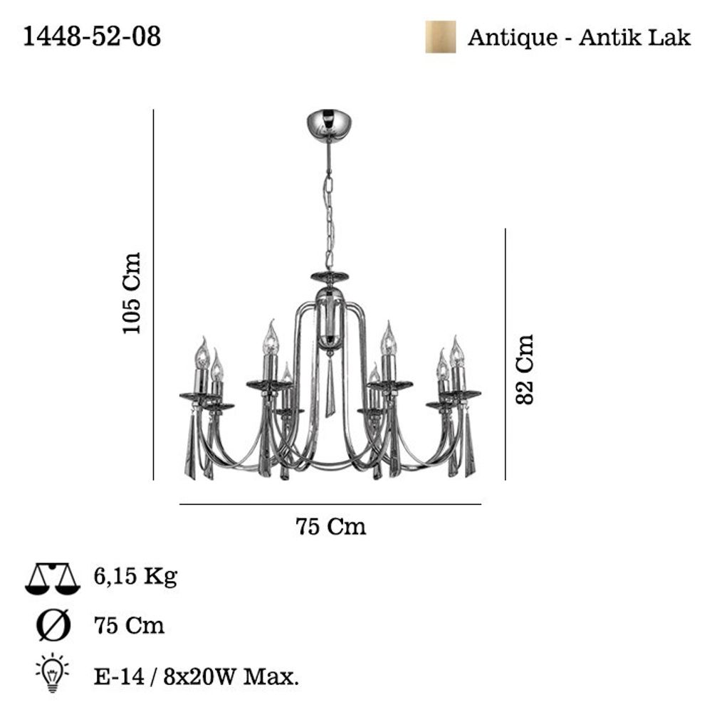 Luster Kontes – 52-08 – boje: antikna slika 3