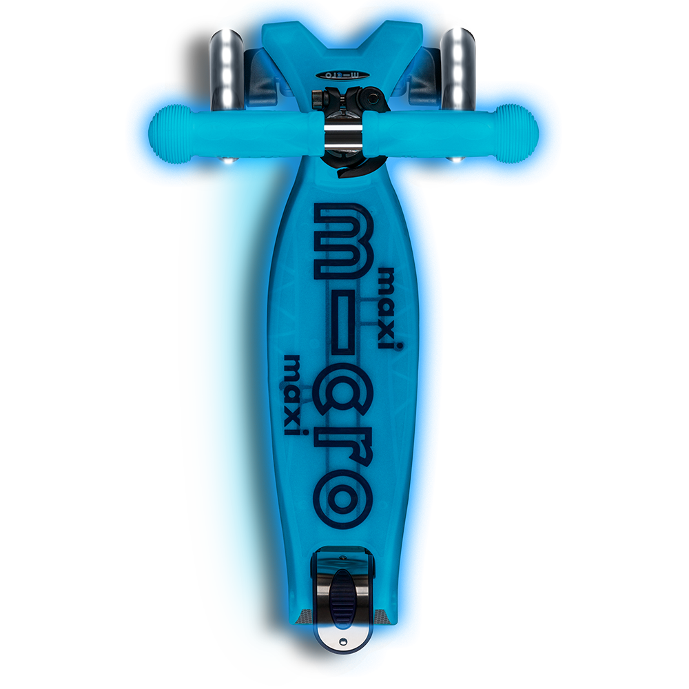 Micro Romobil Maxi Deluxe Glow LED, Crystal Blue slika 3