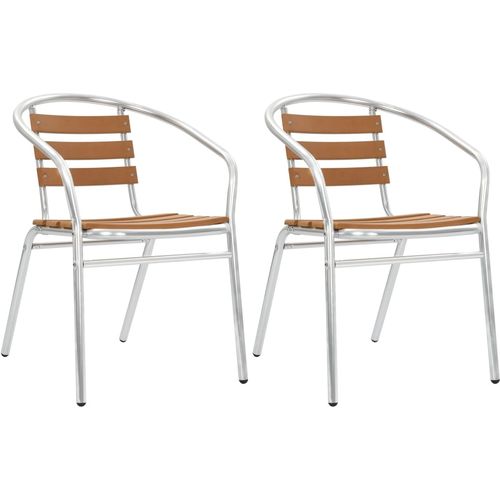 Složive vrtne stolice od aluminija i WPC-a 2 kom srebrne slika 27