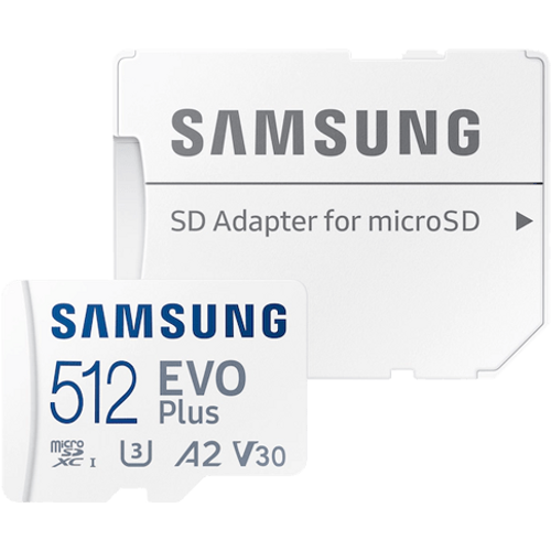 Samsung MB-MC512KA/EU MicroSD 512GB, EVO Plus, SDXC, UHS-I U3 V30 A2, Read 130MB/s, for 4K and FullHD video recording, w/SD adapter slika 2
