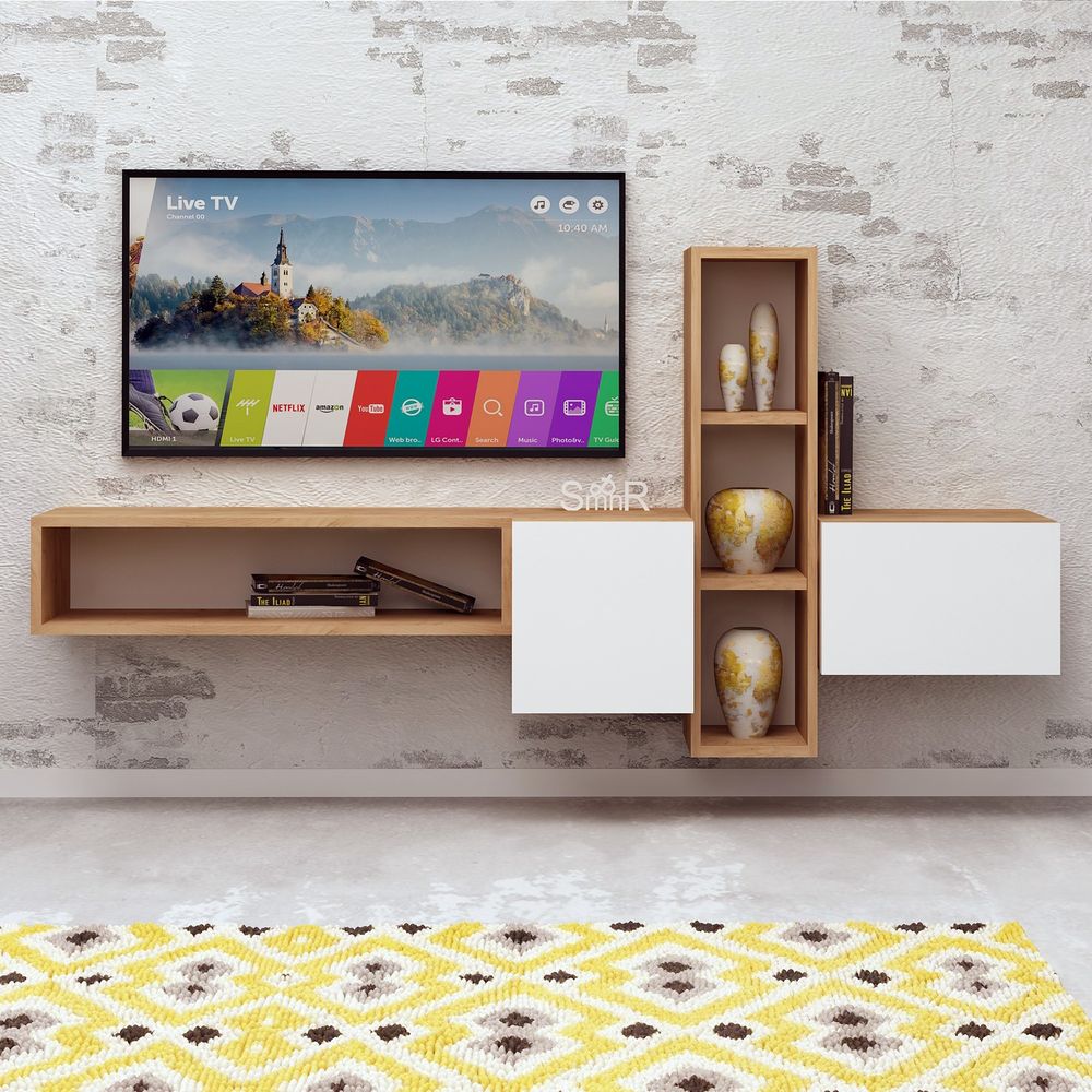 TV Komoda Kumkuat Oak u Bijeloj Boji slika 1