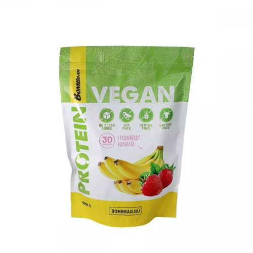 BOMBBAR Vegan Protein Jagoda Banana smuti 900g slika 1