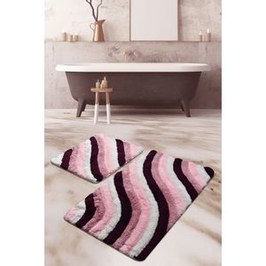 Colorful - Purple Multicolor Acrylic Bathmat Set (2 Pieces)