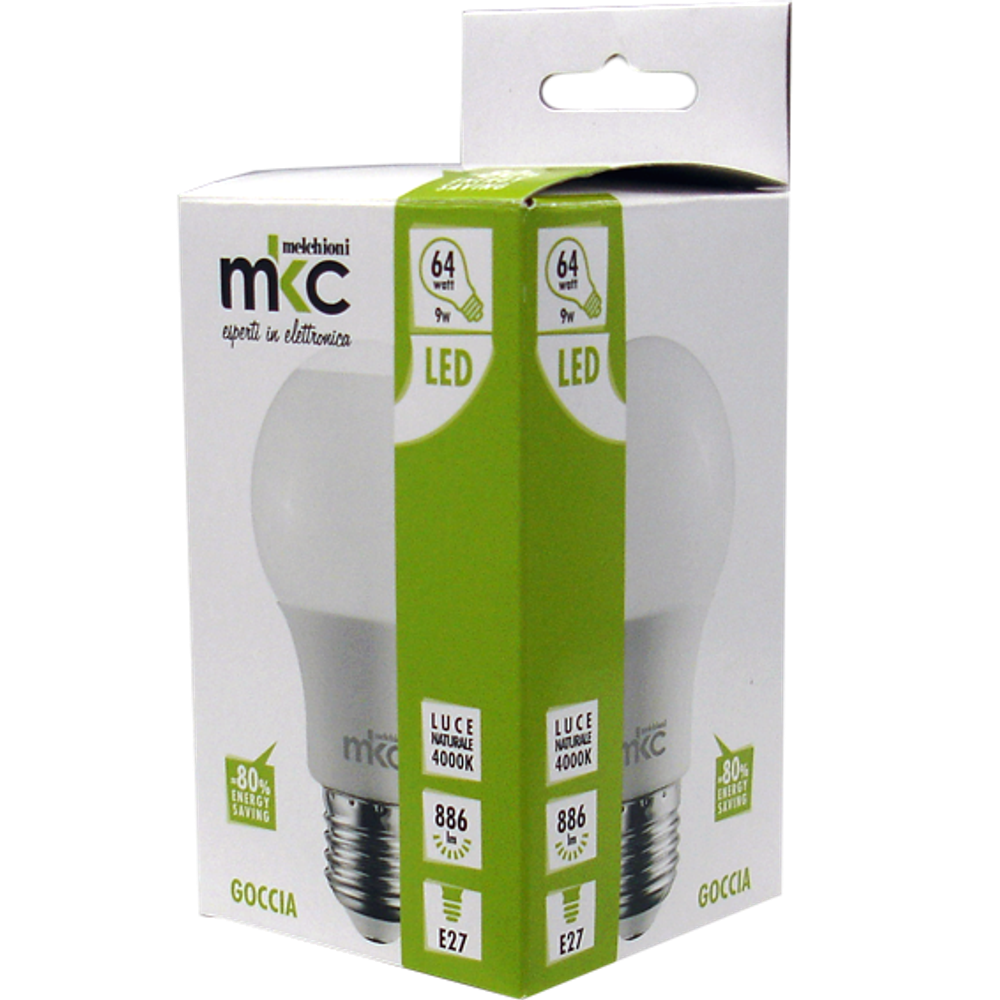 MKC Sijalica,LED 9W, E27, 220V AC,prirodno bijela svjetlost - LED GOCCIA A60 E27/9W-N BOX slika 2