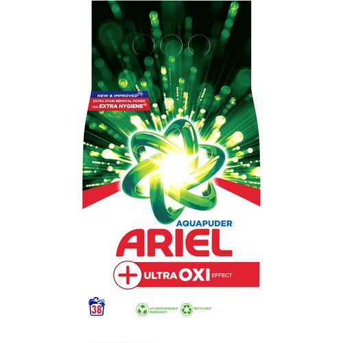 Ariel Praškasti Deterdžent OXI +Extra Clean Power, 2.47kg, 38 Pranja slika 1