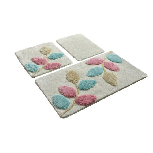 İnnovia - Ecru Multicolor Acrylic Bathmat Set (3 Pieces) slika 2