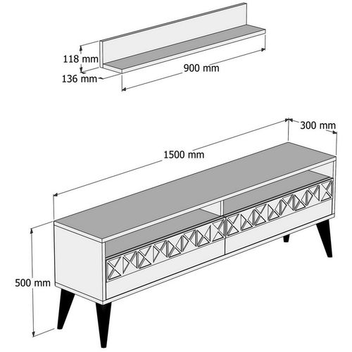 Line - Walnut Walnut TV Unit slika 5