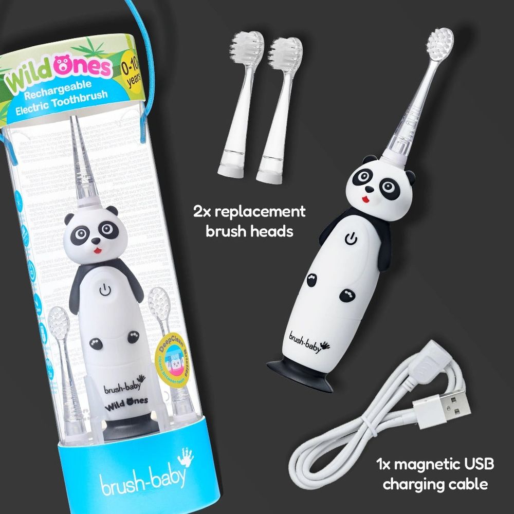 Brush-Baby Dječija punjiva električna četkica WildOnes - Panda slika 9