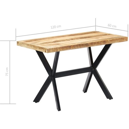 Blagovaonski stol od grubog masivnog drva manga 120x60x75 cm slika 6