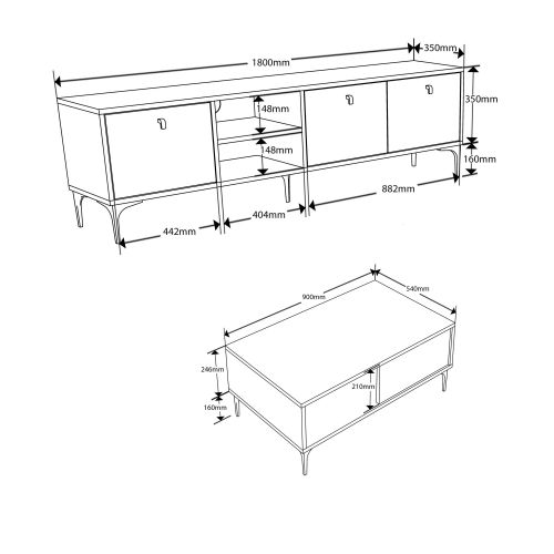 Set 1360-2090 Walnut Living Room Furniture Set slika 6